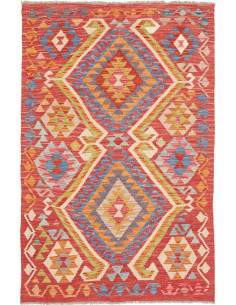 Hand Made Rug Kilim Afghanistan 101x158 Red Blu