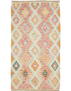 Hand Made Rug Kilim Afghanistan 107x197 Cream M