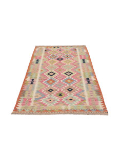 Hand Made Rug Kilim Afghanistan 99x204 Pink Gre 2