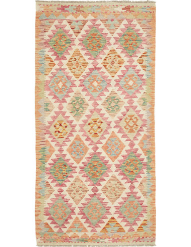 Hand Made Rug Kilim Afghanistan 99x198 Peach Pi