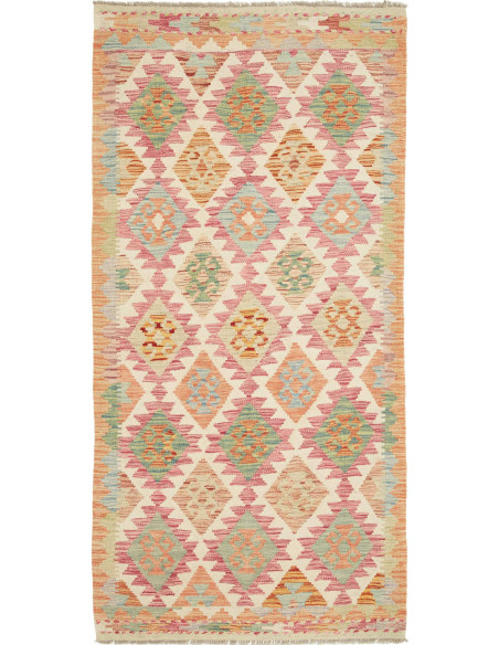 Hand Made Rug Kilim Afghanistan 99x198 Peach Pi