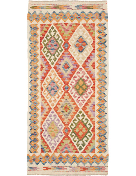 Hand Made Rug Kilim Afghanistan 95x202 Orange R