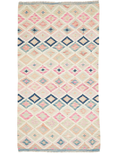 Hand Made Rug Kilim Afghanistan 105x191 Pink Bl
