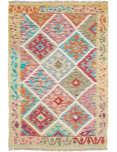 Hand Made Rug Kilim Afghanistan 100x145 Beige M