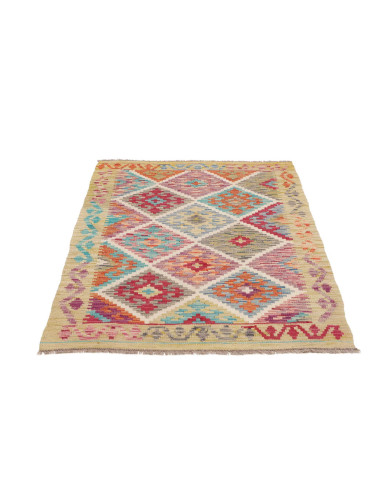 Hand Made Rug Kilim Afghanistan 100x145 Beige M