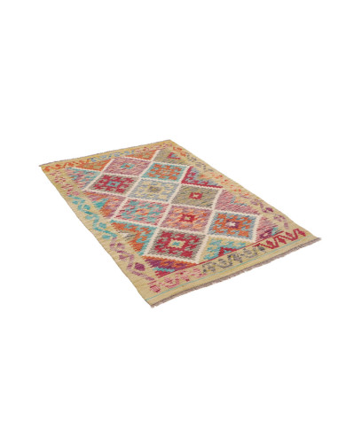 Hand Made Rug Kilim Afghanistan 100x145 Beige M