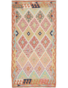Hand Made Rug Kilim Afghanistan 105x204 Multico