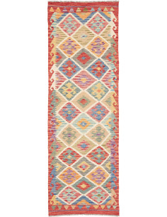 Hand Made Rug Kilim Afghanistan 78x242 Red Beig