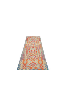 Hand Made Rug Kilim Afghanistan 80x297 Light Bl 2