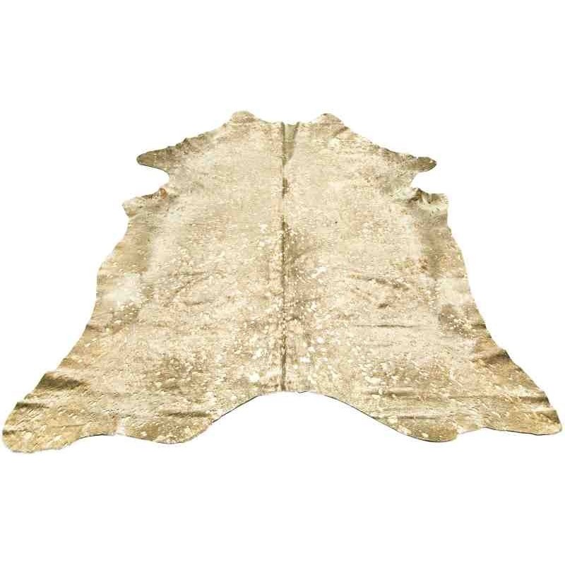 Tappeto Sitap Pelle Lurex Beige-Gold
