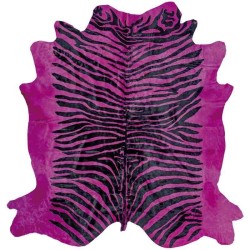 Tappeto Sitap Pelle Stampata Zebra Fuxia