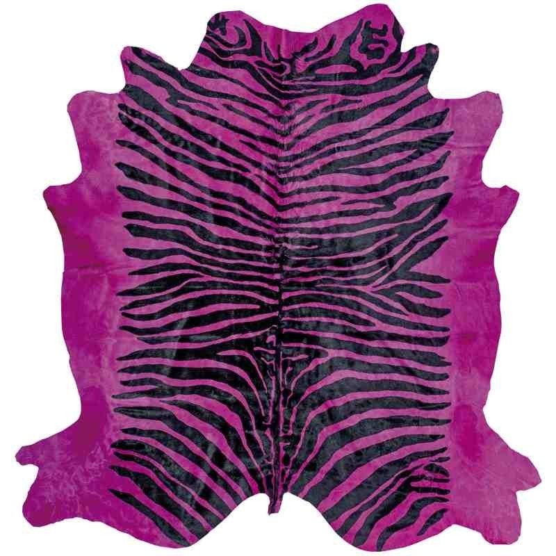 Tappeto Sitap Pelle Stampata Zebra Fuxia