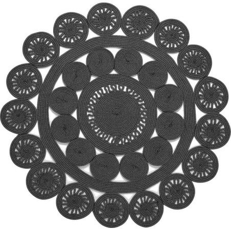 Tappeto Sitap Alyssa Black-Grey 2B Rotondo