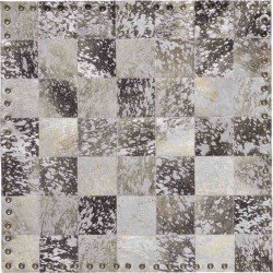 Tappeto Sitap Stringhe Pelle Lurex Grey-Silver