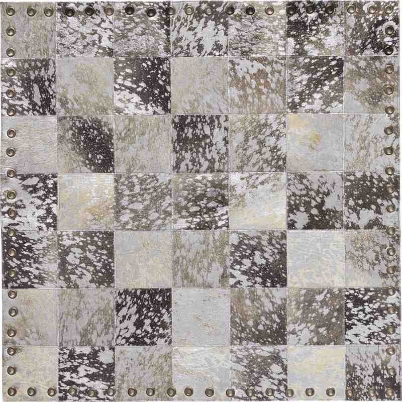 Tappeto Sitap Stringhe Pelle Lurex Grey-Silver