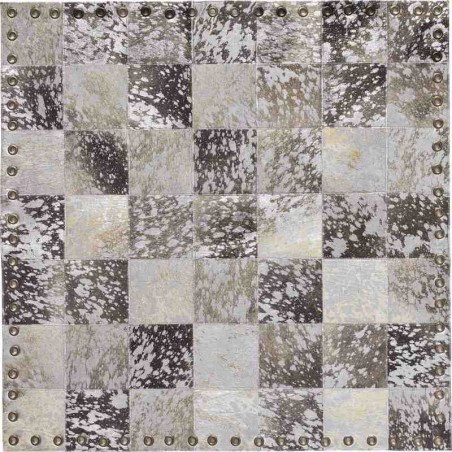 Tappeto Sitap Stringhe Pelle Lurex Grey-Silver