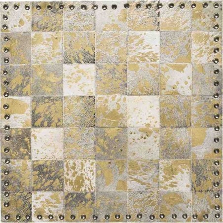 Tappeto Sitap Stringhe Pelle Lurex Ivory-Gold